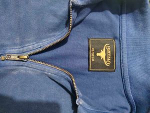 Vintage Blue Polo with Brass Zipper
