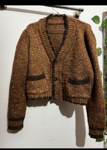 Vintage Textured Knit Cardigan
