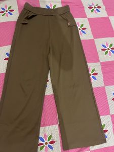 Stylish Wide Leg Brown Trousers