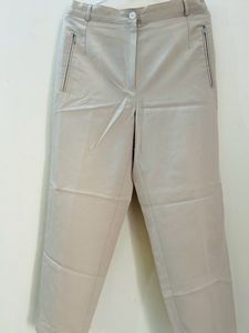 Chic Beige Trousers with Zippers