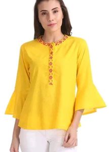 Yellow Embroided top