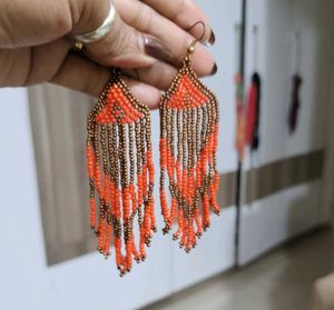 Beaded Fringe Drop Earrings