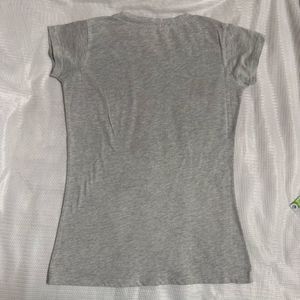 Purple and Grey Girly Graphic Tops