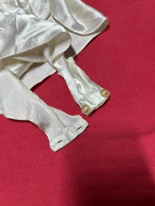 White Satin Bodysuit Romper