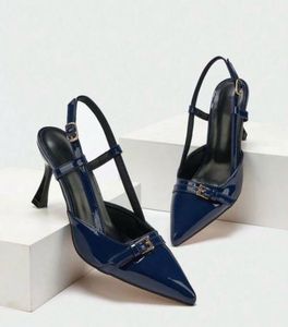 Chic Navy Slingback Heels