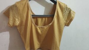 Golden Readymade Saree Blouse