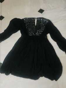 balloon sleeves frock style short kurti