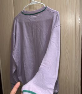 Lavender Floral Graphic Knit Sweatshirt
