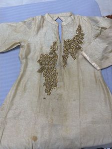 Embellished Cream Kurta