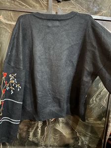 Korean trendy Floral Embroidered swater