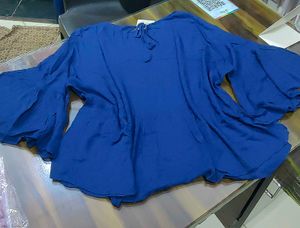 Blue Bell Sleeve Peplum Top
