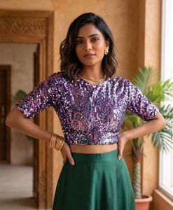 Sparkling Purple Sequin Blouse
