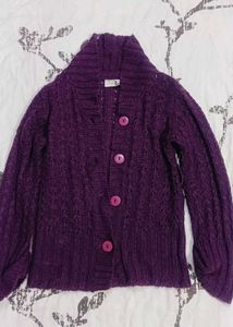 Cozy Purple Knit Cardigan