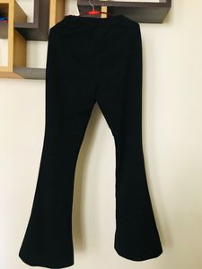 Fit And Flare Black High waist trousers from Shein