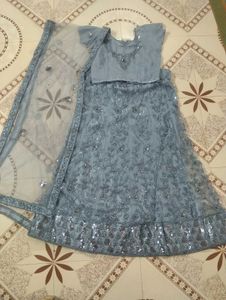 Embellished Grey Lehenga Choli Set