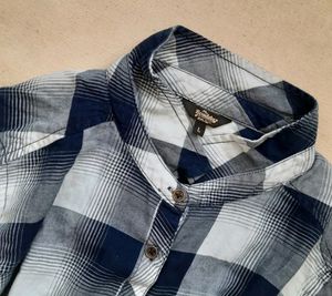 Roadster Blue and white checked shirt