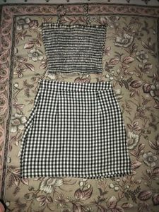 Gingham Crop Top &amp; Skirt Set