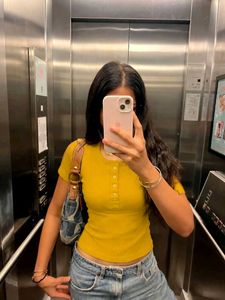 Ribbed Henley Top