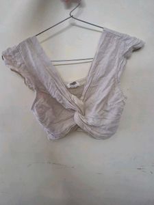 Twisted Front V-Neck Crop Top