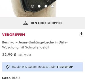 Bershka buckle detail denim crossbody bag in dirty