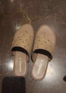 Stylish Studded Tan Flat Sandals