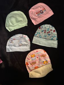 Baby Caps Combo – 5 Pieces | Soft & Comfortable