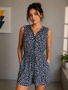 Navy & White Polka Dot Dress