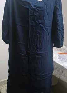 Elegant Navy Blue Kurta with Golden Embellishments