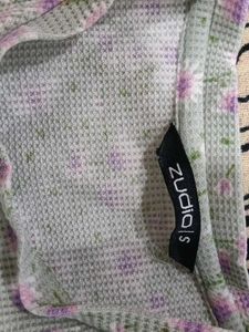 Floral Print Ribbed Top