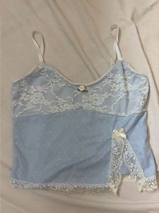 Cute Blue Lace Cami Top
