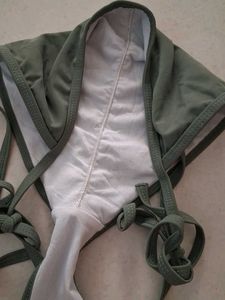Olive Green Tie-Side Bikini Bottom