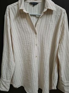 Westside Striped Button-Down Crinkled Look Shirt