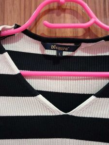 Striped V-Neck Top