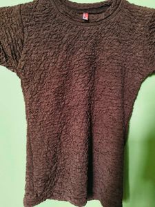 Brown Short Sleeve Top