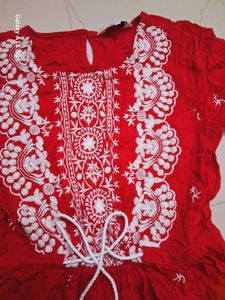 Red Embroidered Dress