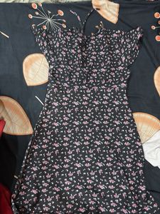 Floral Print Lace-Up Mini Dress