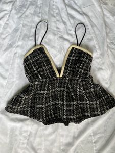 Chic Tweed Peplum Top