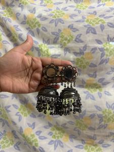 Afghani Oxidised Jhumka Earrings