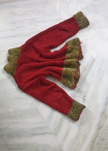 Red And Green Glittery Fur Cardigan