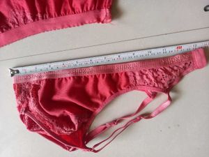 Coral Lace Bra &amp; Panty Set