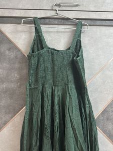 Boho Green Lace-Up Dress