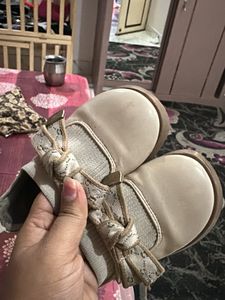 Cute Cream Bow Ballerinas