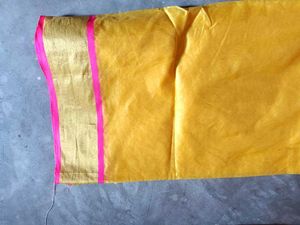 Vibrant Yellow Silk Saree with readymade blouse
