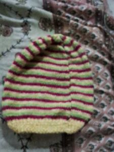 Striped Knit Beanie Hat