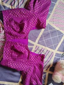 Purple Brocade Blouse