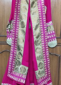 Pure Georgette Brocade Zariwork Anarkali Suit