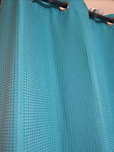 Teal Coloured Textured Curtains