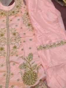 Peach Embroidered Salwar Suit
