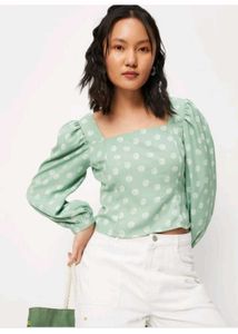 Chic Mint Green Polka Dot Top