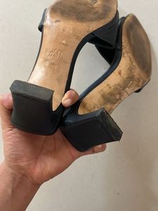 H&amp;M Black Square Toe Heels
